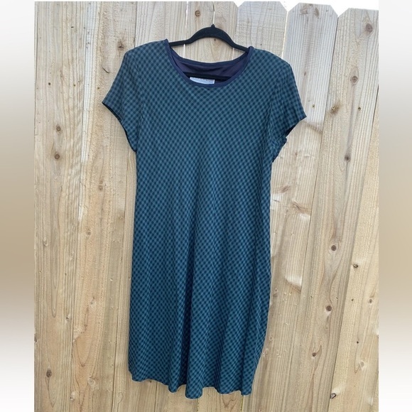 Vintage Jessica Howard Blue Green Plaid  Front‎ Maxi Dress Size 16 fall - Picture 1 of 5